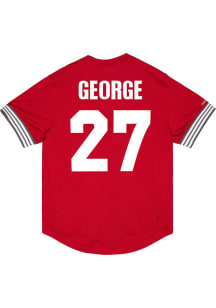 Eddie George  Mitchell and Ness Ohio State Buckeyes Red Name and Number Mesh Football Jersey