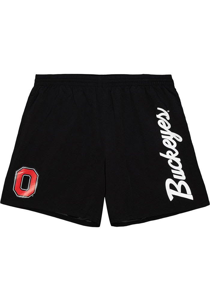 Mitchell and Ness Ohio State Buckeyes Mens Black Team Essentials Shorts