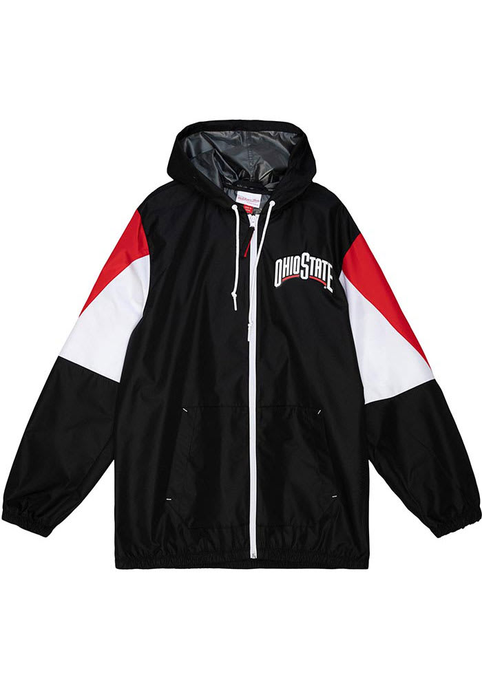 Mitchell and Ness Ohio State Buckeyes Mens Black Throw It Back Light Weight Jacket