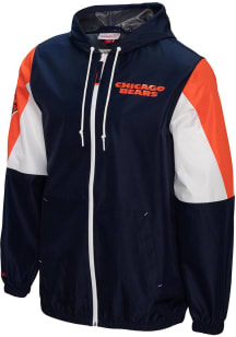 Mitchell and Ness Chicago Bears Mens Navy Blue THROW IT BACK Light Weight Jacket