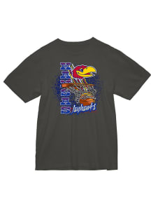 Mitchell and Ness Kansas Jayhawks Charcoal Sink It Short Sleeve T Shirt