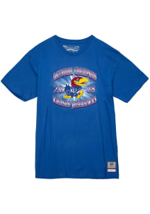 Mitchell and Ness Kansas Jayhawks Blue 2008 Champs Short Sleeve T Shirt