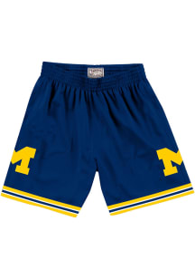Mitchell and Ness Michigan Wolverines Mens Navy Blue Basketball Shorts