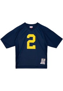 Charles Woodson  Mitchell and Ness Michigan Wolverines Navy Blue Player Football Jersey