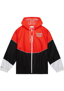 Mitchell and Ness Texas Tech Red Raiders Mens Red Colorblock Home Team Light Weight Jacket