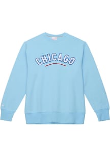 Mitchell and Ness Chicago Cubs Mens Light Blue Playoff Win 2.0 Long Sleeve Fashion Sweatshirt