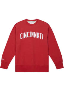 Mitchell and Ness Cincinnati Reds Mens Red Playoff Win 2.0 Long Sleeve Fashion Sweatshirt