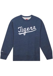 Mitchell and Ness Detroit Tigers Mens Navy Blue Playoff Win 2.0 Long Sleeve Fashion Sweatshirt
