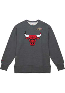 Mitchell and Ness Chicago Bulls Mens Black Playoff Win 2.0 Long Sleeve Fashion Sweatshirt