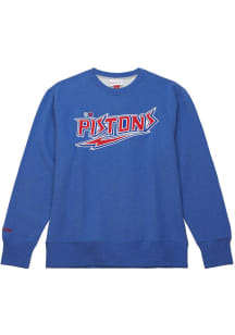 Mitchell and Ness Detroit Pistons Mens Blue Playoff Win 2.0 Long Sleeve Fashion Sweatshirt