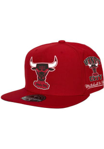 Mitchell and Ness Chicago Bulls Mens Red HWC Team Origins Fitted Hat