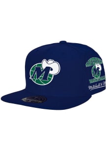 Mitchell and Ness Dallas Mavericks Mens Navy Blue HWC Team Origins Fitted Hat