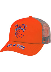 Mitchell and Ness New York Knicks HWC Team Origins Trucker Adjustable Hat - Orange