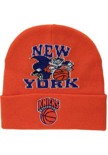 Mitchell and Ness New York Knicks Orange HWC Team Origins Cuff Mens Knit Hat