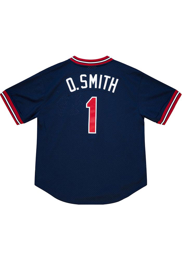 Ozzie Smith St Louis Cardinals Mitchell and Ness 1994 Batting Practice Cooperstown Jersey - Navy Blue