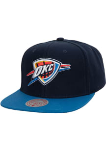 Mitchell and Ness Oklahoma City Thunder Navy Blue NBA Team 2 Tone 2.0 Mens Snapback Hat