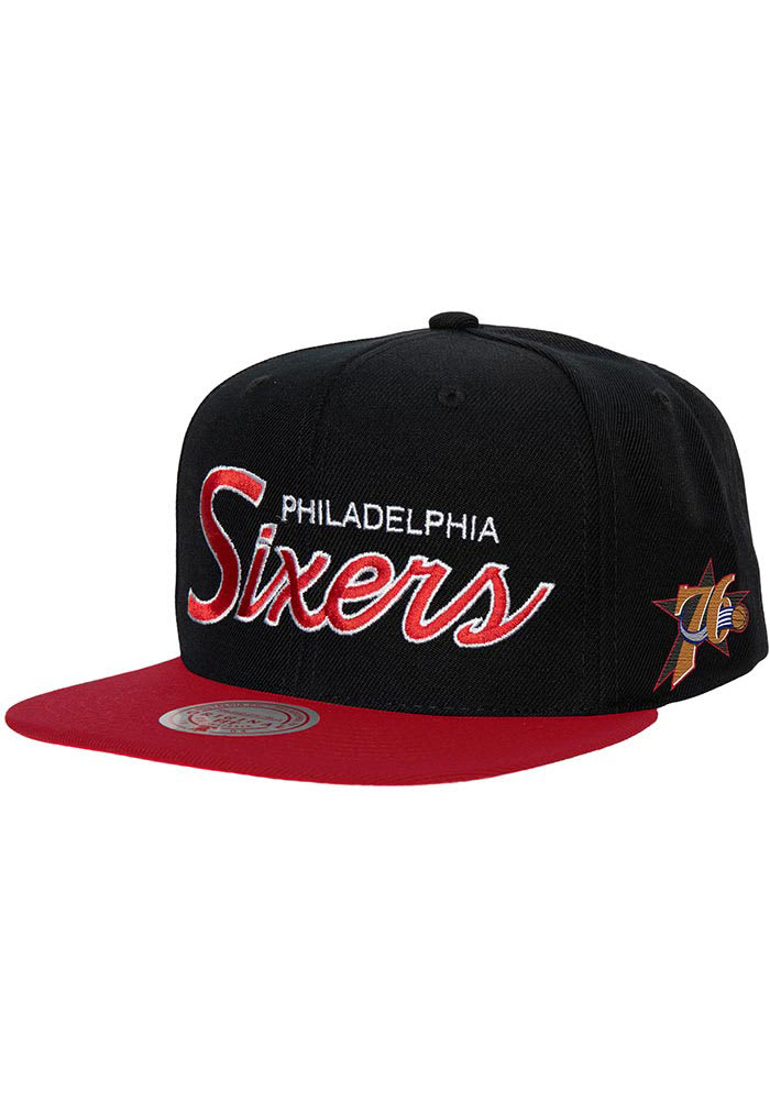 Mitchell & Ness Men's Mitchell & Ness Red Philadelphia 76ers Core Side  Snapback Hat