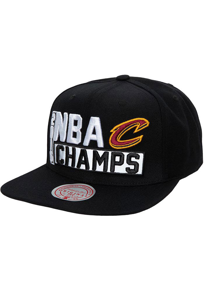 Mitchell and Ness Cleveland Cavaliers Black NBA 2016 Champions Mens Snapback Hat