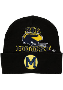 Mitchell and Ness Michigan Wolverines Black Team Origins Cuff Mens Knit Hat