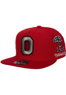 Mitchell and Ness Ohio State Buckeyes Mens Red Team Origins Fitted Hat