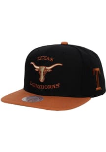 Mitchell and Ness Texas Longhorns Black Team Origins Mens Snapback Hat
