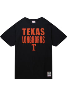 Mitchell and Ness Texas Longhorns Black Legendary Slub Stacked Short Sleeve Fashion T Shirt