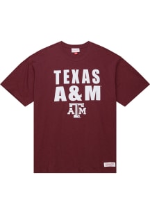 Mitchell and Ness Texas A&amp;M Aggies Maroon Legendary Slub Stacked Short Sleeve Fashion T Shirt