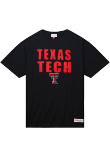 Mitchell and Ness Texas Tech Red Raiders Black Legendary Slub Stacked Short Sleeve Fashion T Shi..
