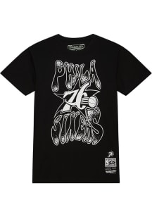 Mitchell and Ness Philadelphia 76ers Black Flashback Short Sleeve Fashion T Shirt
