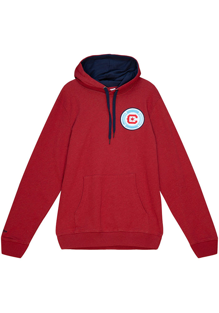 Mitchell and Ness Chicago Fire Mens Red CLASSIC FRENCH TERRY Fashion Hood