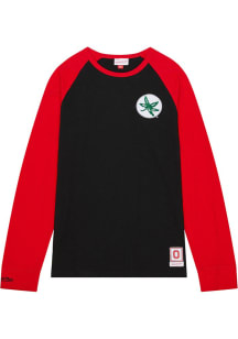 Mitchell and Ness Ohio State Buckeyes Black Slub LS Top Long Sleeve Fashion T Shirt