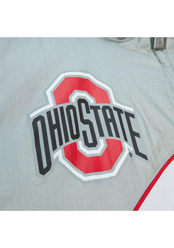 Mitchell and Ness Ohio State Buckeyes Mens Red Retro Windbreaker Light Weight Jacket