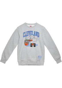 Mitchell and Ness Cleveland Cavaliers Mens Grey NBA Mixtape Long Sleeve Fashion Sweatshirt
