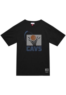 Mitchell and Ness Cleveland Cavaliers Black MVP Logo Short Sleeve Fashion T Shirt