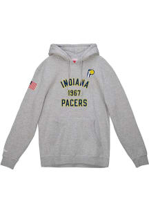 Mitchell and Ness Indiana Pacers Mens Grey Team History Fashion Hood