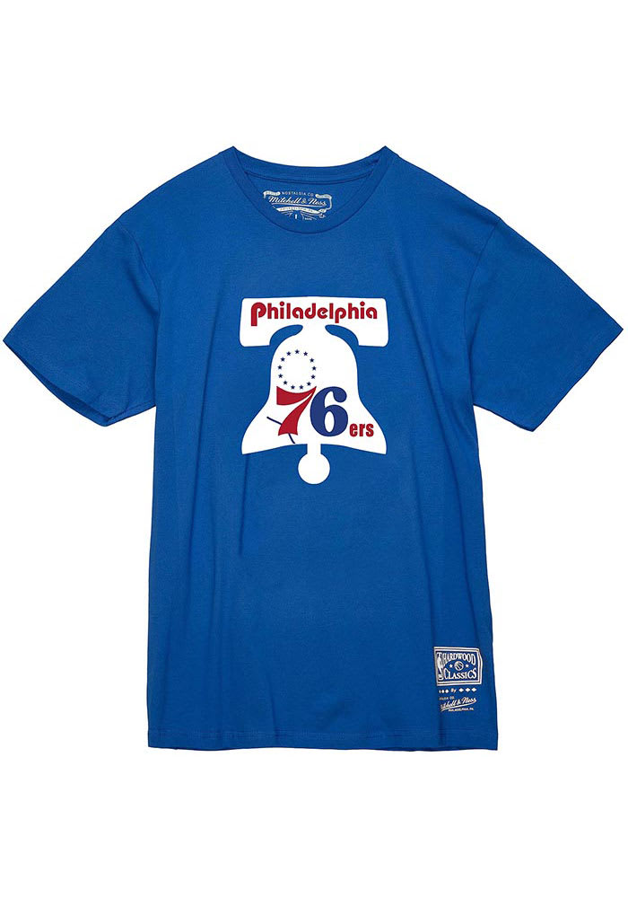 Mitchell and Ness Philadelphia 76ers Blue Team Basic Short Sleeve T Shirt