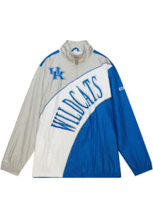 Mitchell and Ness Kentucky Wildcats Mens Blue Retro Windbreaker Light Weight Jacket
