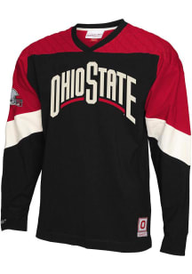 Mitchell and Ness Ohio State Buckeyes Black Colorblocked Long Sleeve T Shirt