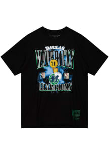 Mitchell and Ness Dallas Mavericks Black Playoffs Short Sleeve T Shirt