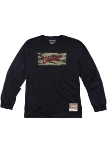 Mitchell and Ness Chicago Bulls Black Tiger Camo Long Sleeve T Shirt