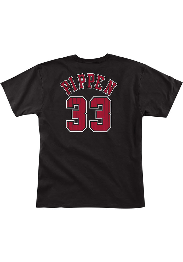 Scottie Pippen Chicago Bulls Black Reload Name And Number Short Sleeve Player T Shirt