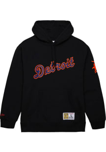 Mitchell and Ness Detroit Tigers Mens Black Game Time Long Sleeve Hoodie