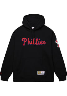 Mitchell and Ness Philadelphia Phillies Mens Black Game Time Long Sleeve Hoodie