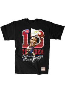 Dennis Rodman Detroit Pistons Black Caricature Short Sleeve Fashion Player T Shirt