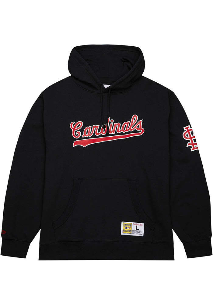 Mitchell and Ness St Louis Cardinals Mens BLACK Game Time Hoodie