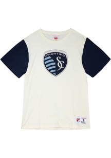 Mitchell and Ness Sporting Kansas City White COLOR BLOCKED Short Sleeve Fashion T Shirt