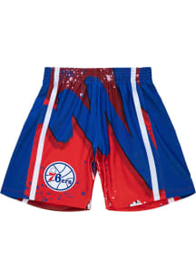 Mitchell and Ness Philadelphia 76ers Mens Red HYPER HOOPS Shorts