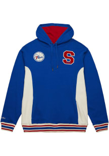Mitchell and Ness Philadelphia 76ers Mens Blue French Terry Fashion Hood