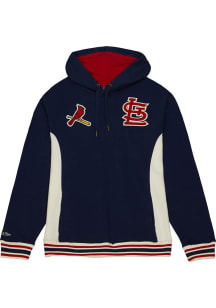 Mitchell and Ness St Louis Cardinals Mens Navy Blue French Terry Fashion Hood