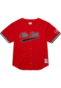 Mitchell and Ness Ohio State Buckeyes Mens Black Mesh Button Jersey